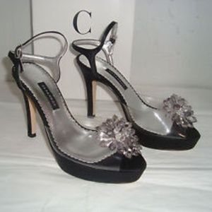 NEW CAPARROS LAVONNE CLEAR HIGH HEEL SHOES 7M